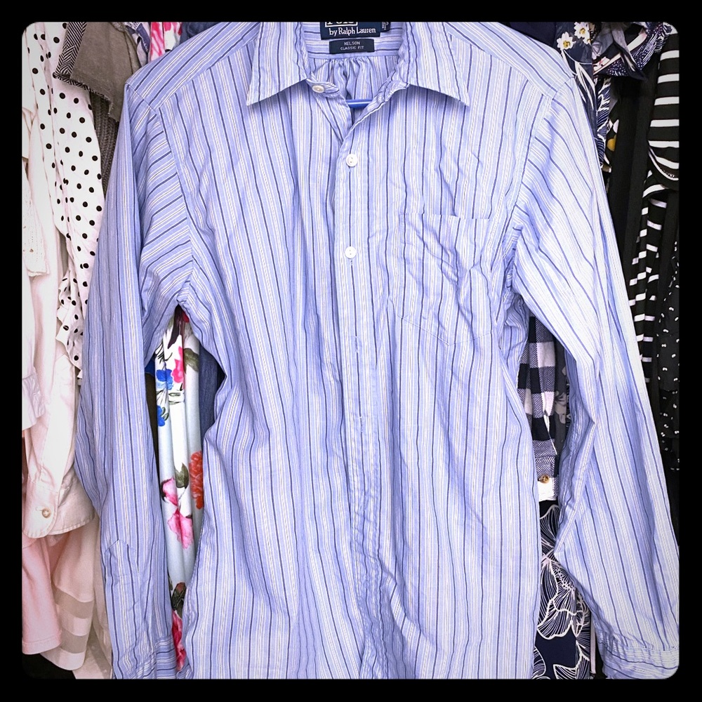 Polo blue stripe shirt